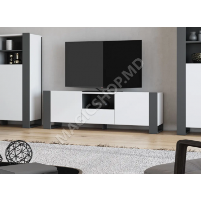 Tumba TV Combo C04 140x46x42 cm grafit/alb